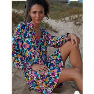 RANNA GIL X ANTHROPOLOGIE KATYA RUFFLED MINI DRESS, SIZE M